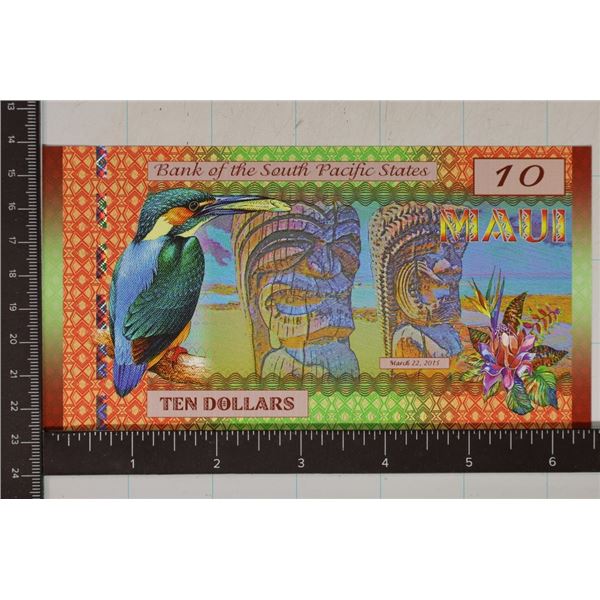 2015 SOUTH PACIFIC STATES $10 CU POLYMER