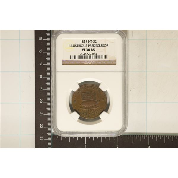 1837 HARD TIMES TOKEN HT-32 ILLUSTRIOUS