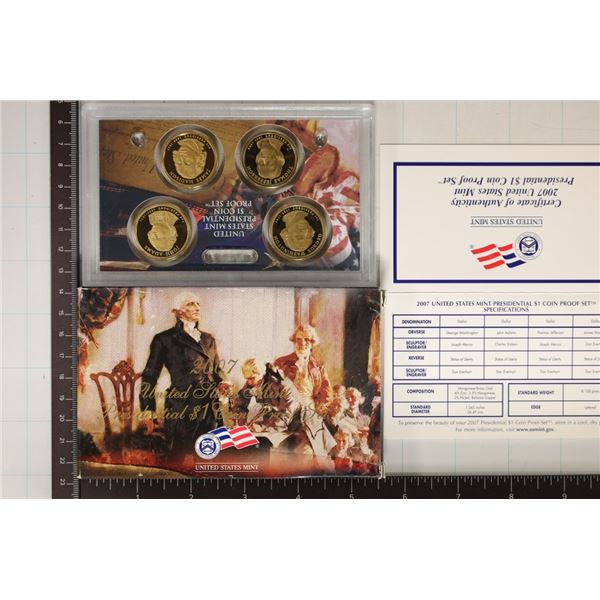 2007 US PRESIDENTIAL DOLLAR 4 COIN PF SET