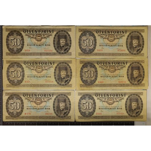 6-1986 MAGYAR NEMZETI BANK BUDAPEST 50 FLORINT