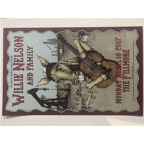 Willie Nelson & Family The Filmore concert poster