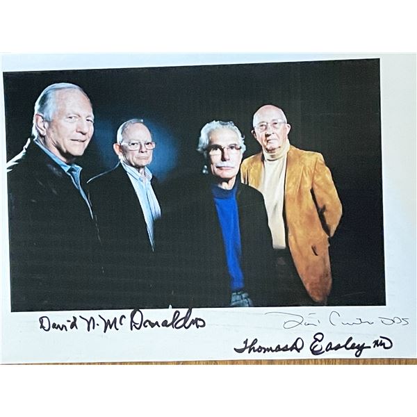 JFK assassination medical staff David N. McDonald, Thomas Easley and David Curtis signed photo.