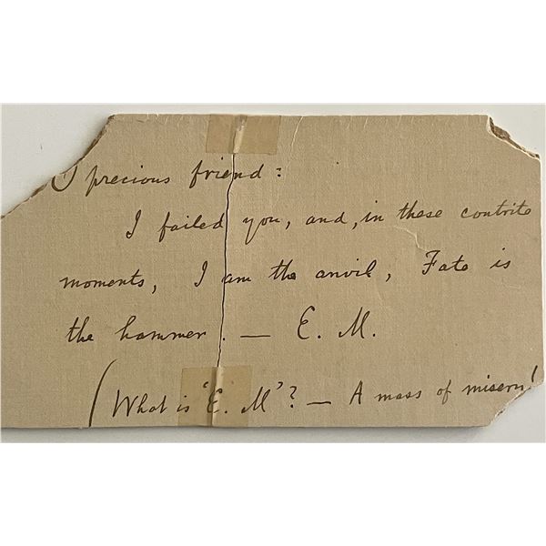 Poet Edwin Markham vintage handwritten note