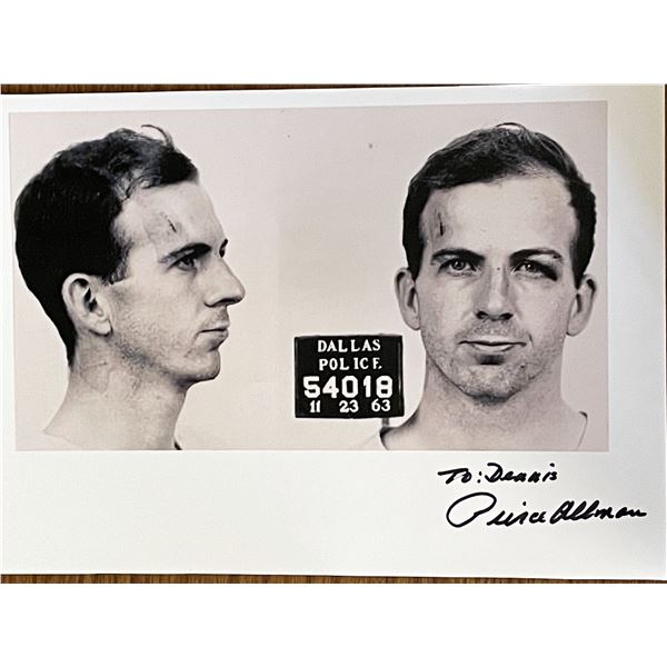 JFK Assassination witness Pierce Allman signed photo