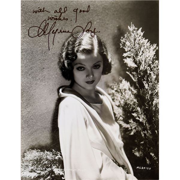 Myrna Loy signed photo