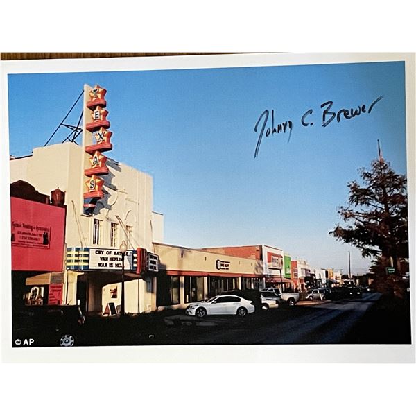 JFK Assassination witness Johnny C. Brewer signed photo