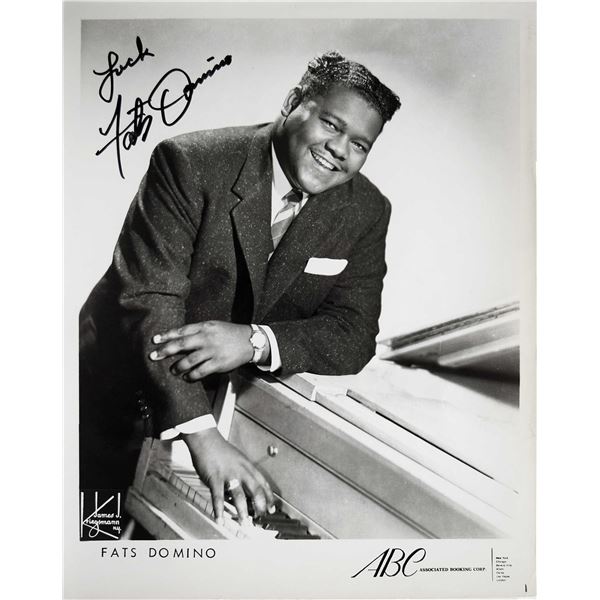 Fats Domino signed promo photo