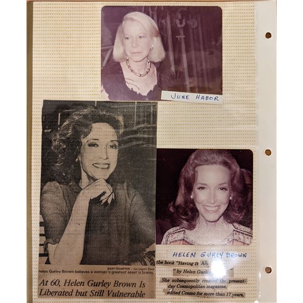 Helen Gurley Brown and June Haber Original Photos