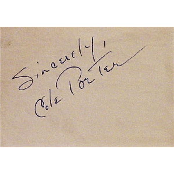 Cole Porter signature slip