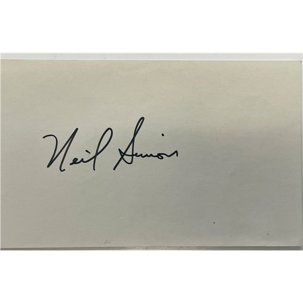 Playwright Neil Simon autograph note