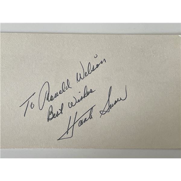 Country singer Hank Snow autograph note