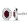 Image 4 : 14KT White Gold 1.12ctw Ruby and Diamond Earrings