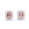 14KT Rose Gold 1.31cts Morganite and Diamond Earrings