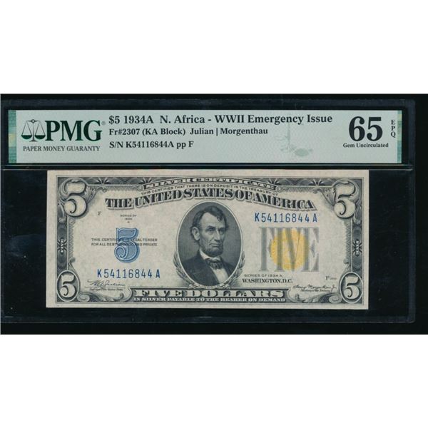 1934A $5 N Africa FRNPMG 65EPQ