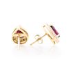 Image 2 : Plated 18KT Yellow Gold and Sterling Silver 2.25ctw Garnet and Diamond Earrings