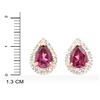 Image 3 : Plated 18KT Yellow Gold and Sterling Silver 2.25ctw Garnet and Diamond Earrings
