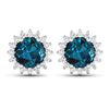 14KT White Gold 1.6ctw London Blue Topaz and Diamond Earrings