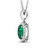 Image 2 : 14KT White Gold 1.00ct Zambian Emerald and Diamond Pendant with Chain