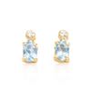 Plated 18KT Yellow Gold and Sterling Silver 0.82ctw Aquamarine Earrings