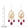 Image 3 : Plated 18KT Yellow Gold and Sterling Silver 4.50ctw Ruby Earrings