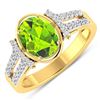 Image 1 : 14KT Yellow Gold 1.6ctw Peridot and Diamond Ring