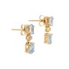 Image 2 : Plated 18KT Yellow Gold 2.80ctw Blue Topaz and Diamond Earrings