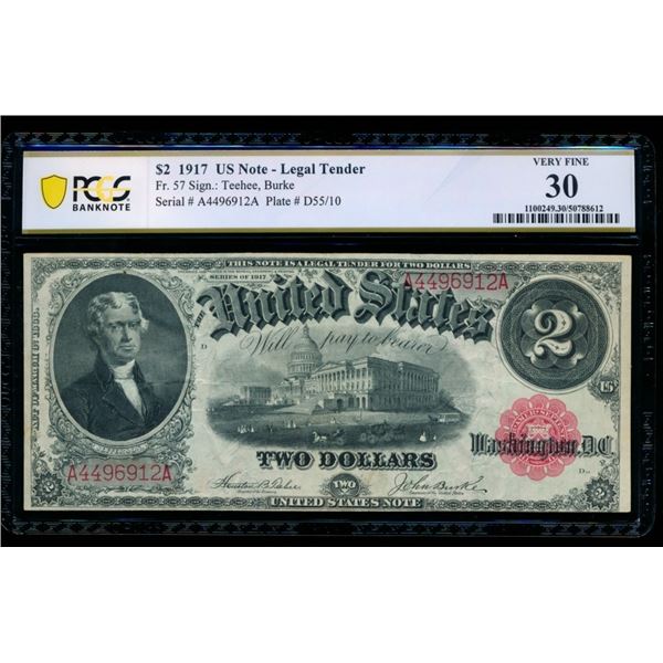 1917 $2 Legal Tender Note PCGS 30