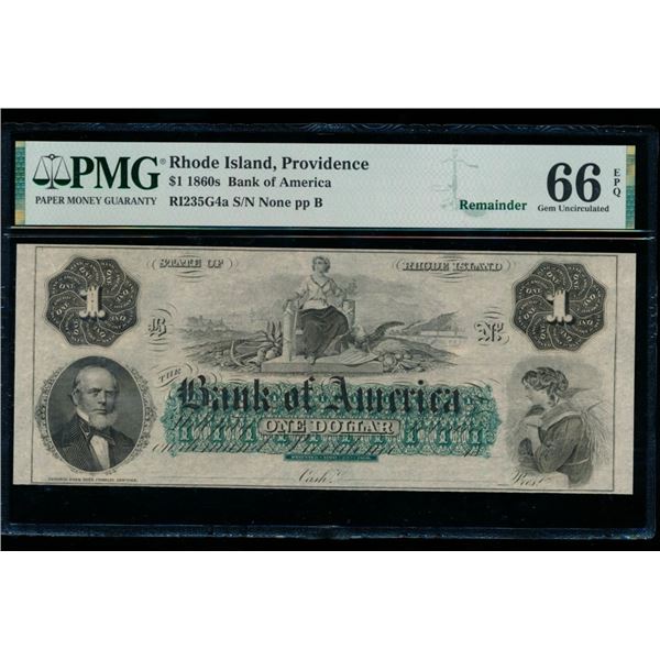 1860's $1 Providence RI Obsolete PMG 66EPQ