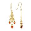 Image 2 : Plated 18KT Yellow Gold and Sterling Silver 2.90ctw Garnet Earrings