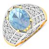 14KT Yellow Gold 1.9ctw Aquamarine and Diamond Ring