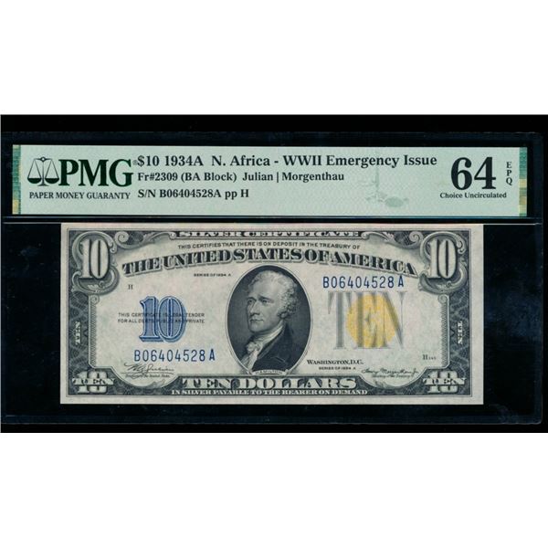 1934A N Africa Silver Certificate PMG 64EPQ
