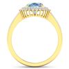 Image 4 : 14KT Yellow Gold 1.28ctw Aquamarine and Diamond Ring