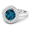 Image 2 : 14KT White Gold 2.15ctw London Blue Topaz and Diamond Ring
