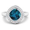 Image 3 : 14KT White Gold 2.15ctw London Blue Topaz and Diamond Ring