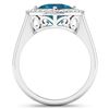 Image 4 : 14KT White Gold 2.15ctw London Blue Topaz and Diamond Ring