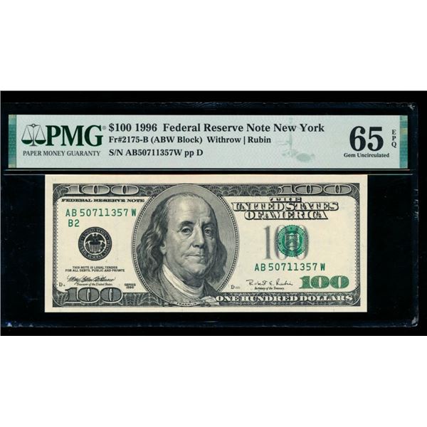 1996 $100 New York FRN PMG 65EPQ