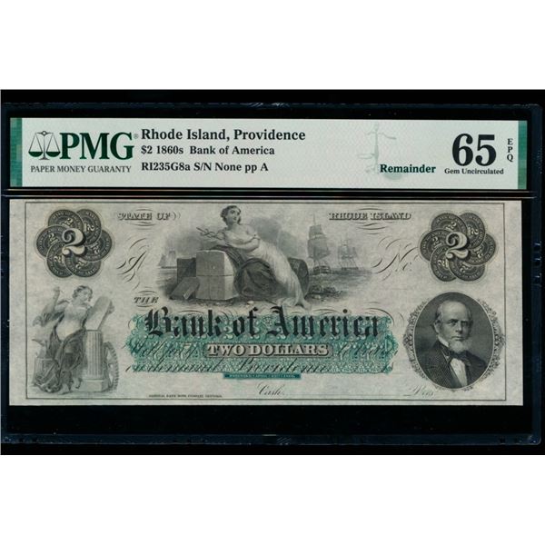 1860's $2 Providence RI Obsolete PMG 65EPQ