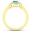 Image 4 : 14KT Yellow Gold 0.70ct Zambian Emerald and Diamond Ring