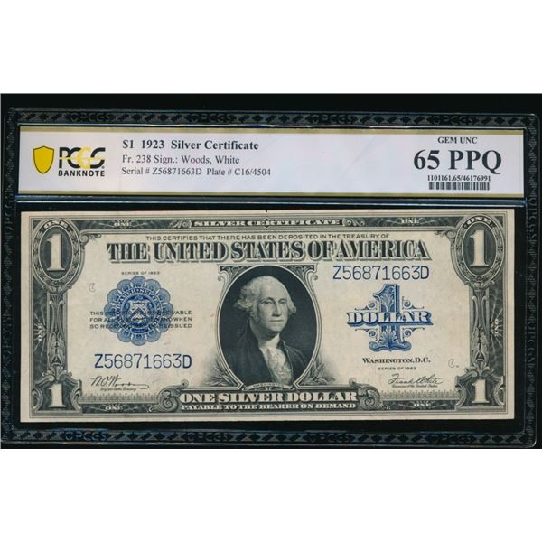 1923 $1 Silver Certificate PCGS 65PPQ