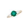 Image 1 : 14KT Yellow Gold 1.28ct Lab Grown Emerald and Diamond Ring