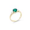 Image 2 : 14KT Yellow Gold 1.28ct Lab Grown Emerald and Diamond Ring