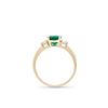 Image 4 : 14KT Yellow Gold 1.28ct Lab Grown Emerald and Diamond Ring