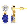 Image 4 : 14KT Yellow Gold 1.24ctw Tanzanite and Diamond Earrings