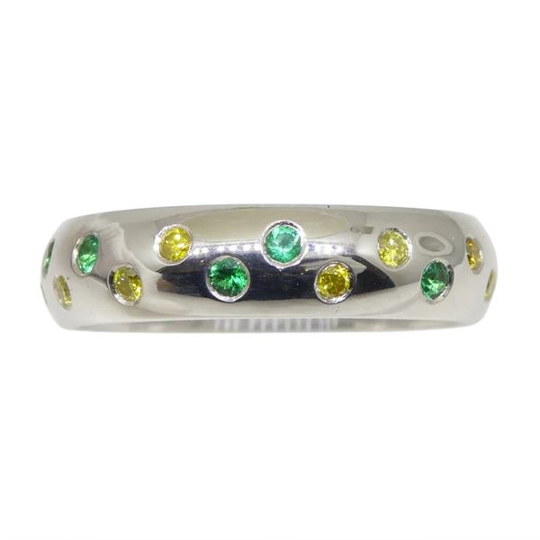 Elegant 0.57 Ct Natural Diamond & Emerald Ring