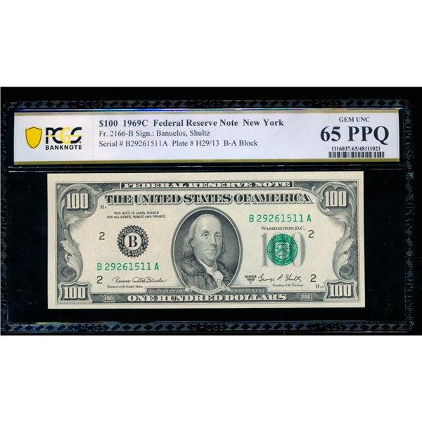 1969C $100 New York FRN PCGS 65PPQ