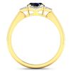 Image 4 : 14KT Yellow Gold 1.3ctw Blue Sapphire and Diamond Ring