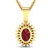 Image 3 : 14KT Yellow Gold 1.5ctw Ruby and Diamond Pendant