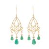 Image 1 : Plated 18KT Yellow Gold and Sterling Silver 4.51ctw Emerald Earrings