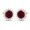 Image 2 : 14KT Yellow Gold 2.1ctw Ruby and Diamond Earrings