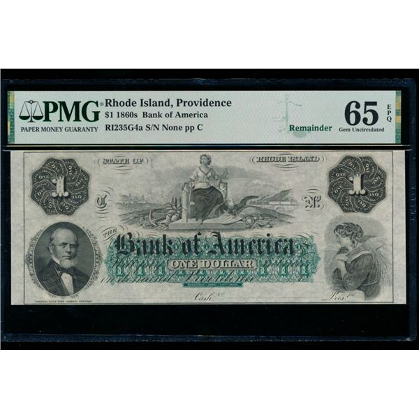 1860's $1 Providence RI Obsolete PMG 65EPQ